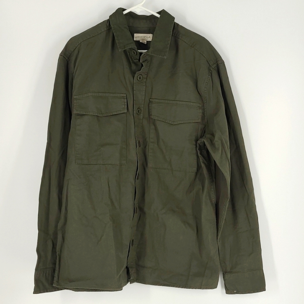 Aeropostale Size XL Olive Green Button Down Cotton Shirt